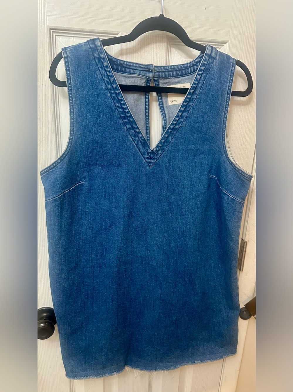 ASOS Design Denim V-Neck Shift Dress Jumper, US 12